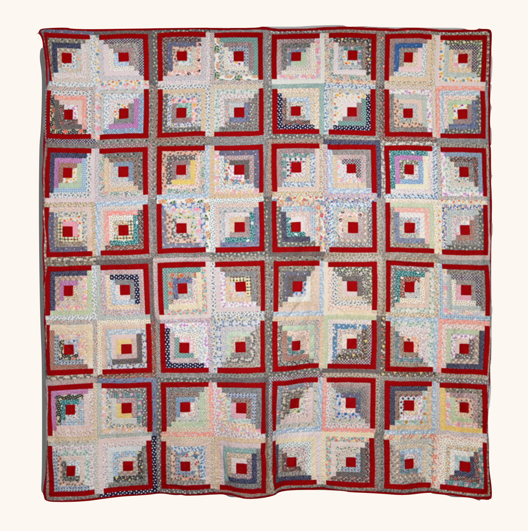 Rainbow Brite - Antique Log Cabin Quilt