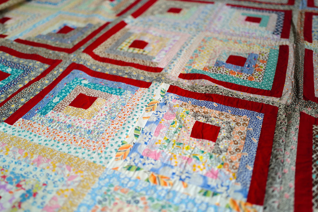 Rainbow Brite - Antique Log Cabin Quilt